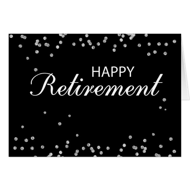 Retirement Congratulations Black with Silver Spark (Front Horizontal)