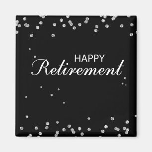 Retirement Congratulations Black with Silver Spark Magnet