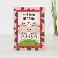 Retirement Congratulations - Cows