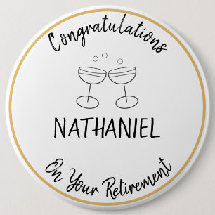 Retirement Congratulations Custom Name Keepsake 6 Cm Round Badge