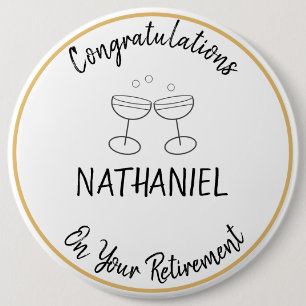 Retirement Congratulations Custom Name Keepsake 6 Cm Round Badge
