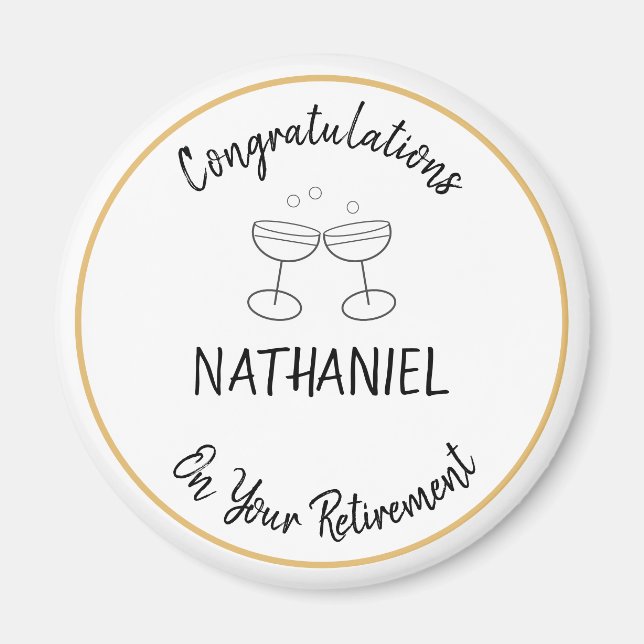 Retirement Congratulations Custom Name Keepsake Magnet (Front)