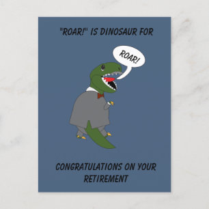 Retirement Congratulations Dinosaur Personalise Postcard