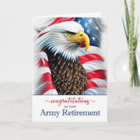 Retirement Congratulations Eagle and American Flag
