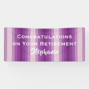 Retirement Congratulations Purple Stripe Jumbo Banner
