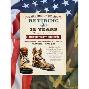 Retirement Construction Military Invitation