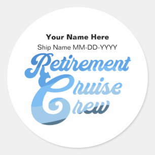 Retirement Cruise Crew Classic Round Sticker