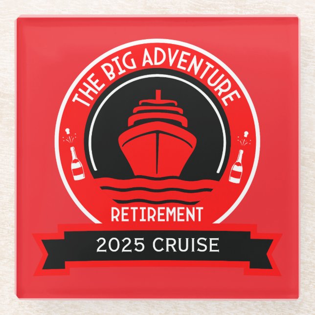 RETIREMENT CRUISE GLASS COASTER (Front)