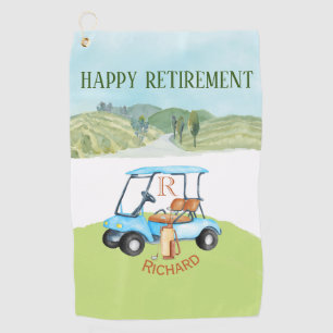 Retirement Custom Name Monogram Clubs  Golf Towel