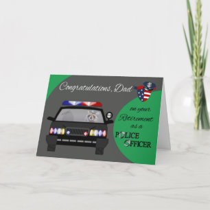 Retirement, Dad, Police Greeting Card