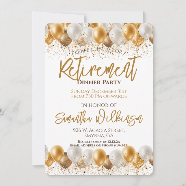 Retirement Dinner Party Invitation (Front)