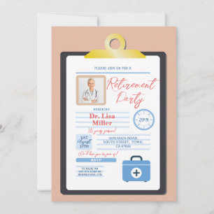 Retirement Doctor Prescription Pad Form Party Lady Invitation