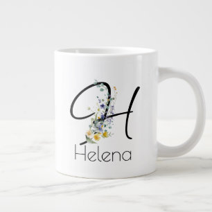 Retirement  employer Soft Monogram  Watercolor Large Coffee Mug