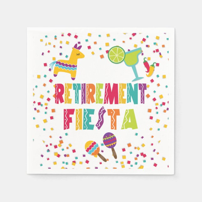 Retirement Fiesta Paper Napkins -White (Front)