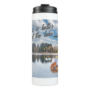 Retirement fishing at the lake watercolor thermal tumbler