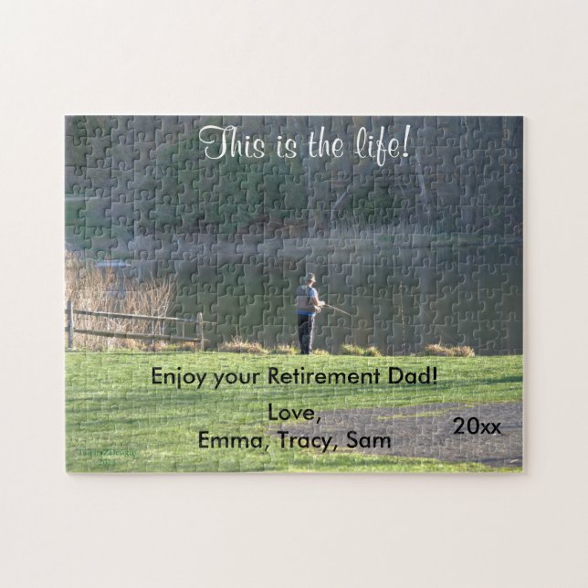 Retirement Fishing at the Pond Nature Upload PHOTO Jigsaw Puzzle (Horizontal)