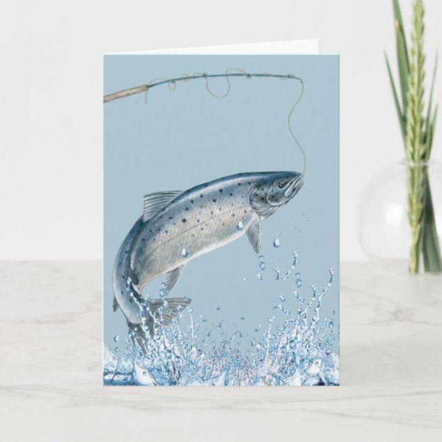 Retirement Fishing Pole and Fish  Card (Front)