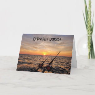 Retirement Fishing Poles On Lake Michigan Card