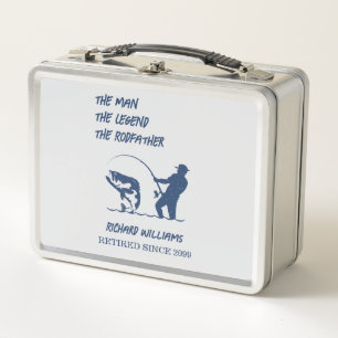 Retirement Fishing the Rodfather Big Fish Metal Lunch Box
