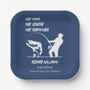 Retirement Fishing the Rodfather Big Fish Paper Plate