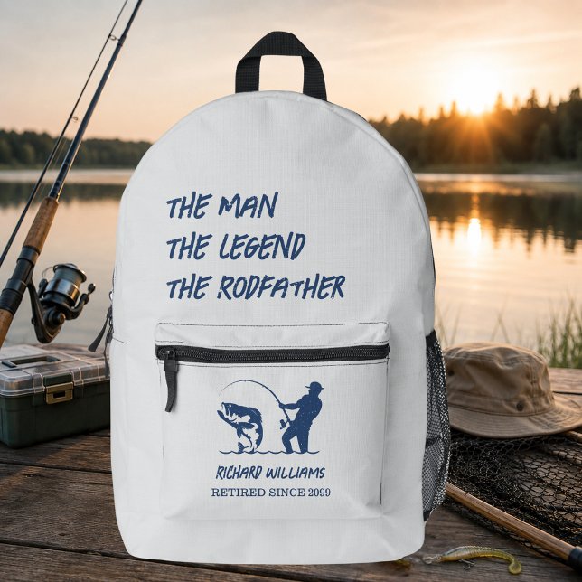 Retirement Fishing the Rodfather Big Fish  Printed Backpack (Creator Uploaded)
