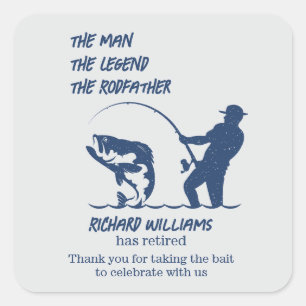 Retirement Fishing the Rodfather Big Fish  Square Sticker