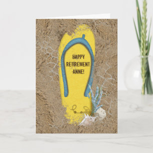 Retirement flip-flop in sand card