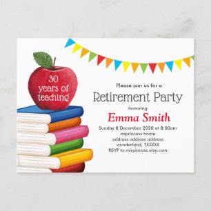 retirement for teacher, apple version postcard