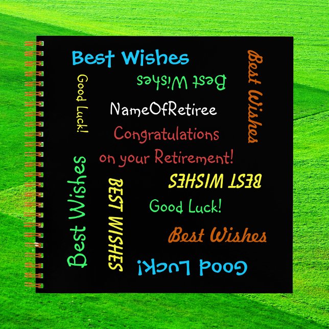 Retirement FUN Black Colourful Memory Book (Creator Uploaded)