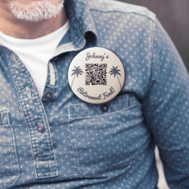 Retirement fund venmo qr code 10 cm round badge (Creator Uploaded)