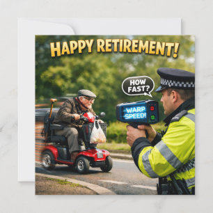 Retirement funny mobility scooter police chase car card