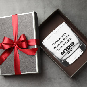 Retirement Funny Quote for Dad Minimalist Custom Whiskey Glass