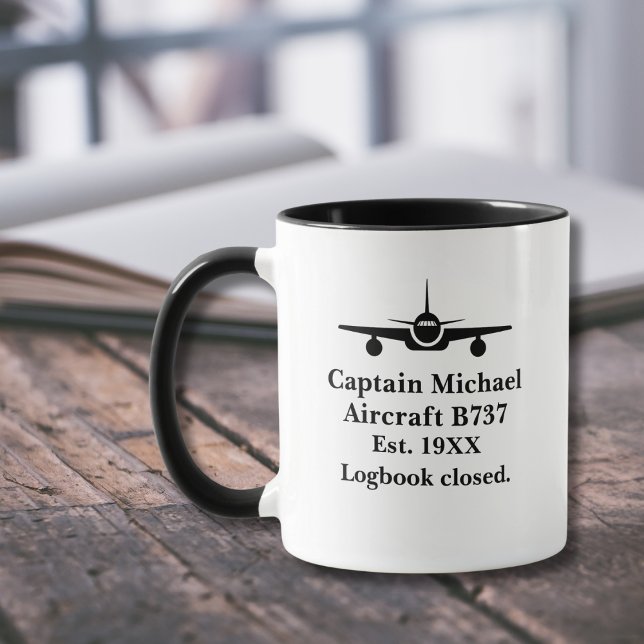Retirement Gift Airplane and Custom Pilot info Mug (Creator Uploaded)