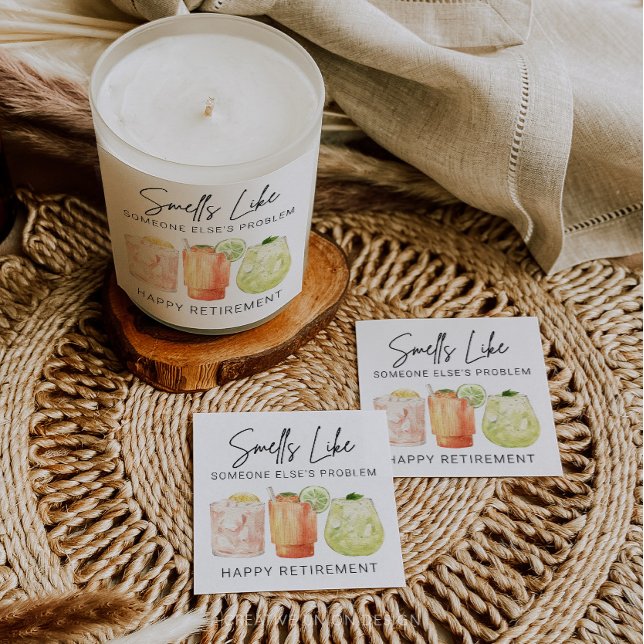 Retirement Gift Candle Label, Funny Retirement Square Sticker (Retirement)