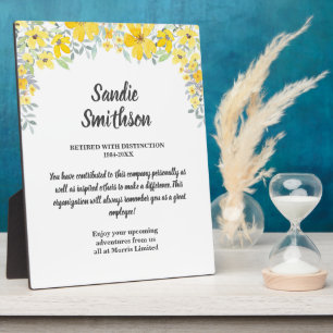 retirement gift for boss, employee, long service plaque