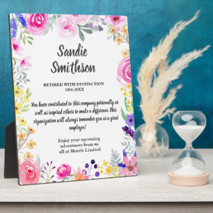 retirement gift for boss, employee, long service plaque