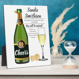 retirement gift for boss, employee, long service plaque