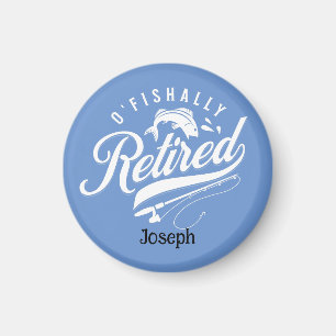 Retirement Gifts. Fisherman/woman. Editable name Magnet
