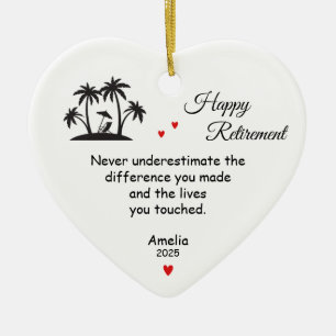 Retirement Gifts for Woman and Man, Happy Retired Ceramic Ornament