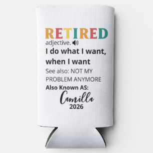 Retirement Gifts For Women, Personalised Retired C Seltzer Can Cooler