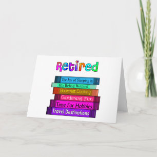 Retirement Gifts Unique Stack of Books Design Card
