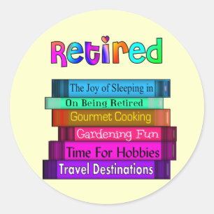 Retirement Gifts Unique Stack of Books Design Classic Round Sticker