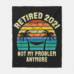 Retirement Gifts Vintage Retired 2021 Fleece Blanket
