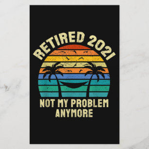 Retirement Gifts Vintage Retired 2021 Stationery