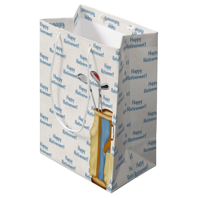 retirement golf bag with clubs (Front Angled)