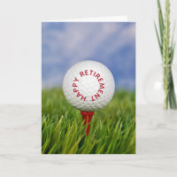 Retirement Golf Ball On a Red Tee
