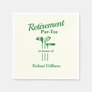 Retirement Golf Clubs Themed Par Tee Napkin