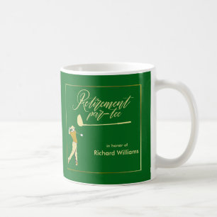 Retirement Golf Party Classic Green Golden Player  Coffee Mug
