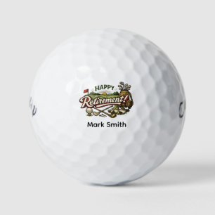 Retirement golf themed balls