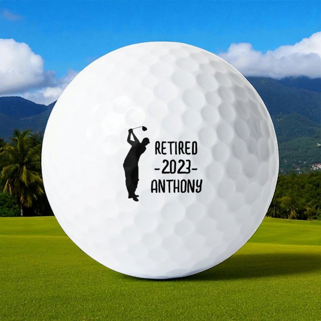Retirement Golfer Birthday retired happy retiree Golf Balls (Creator Uploaded)